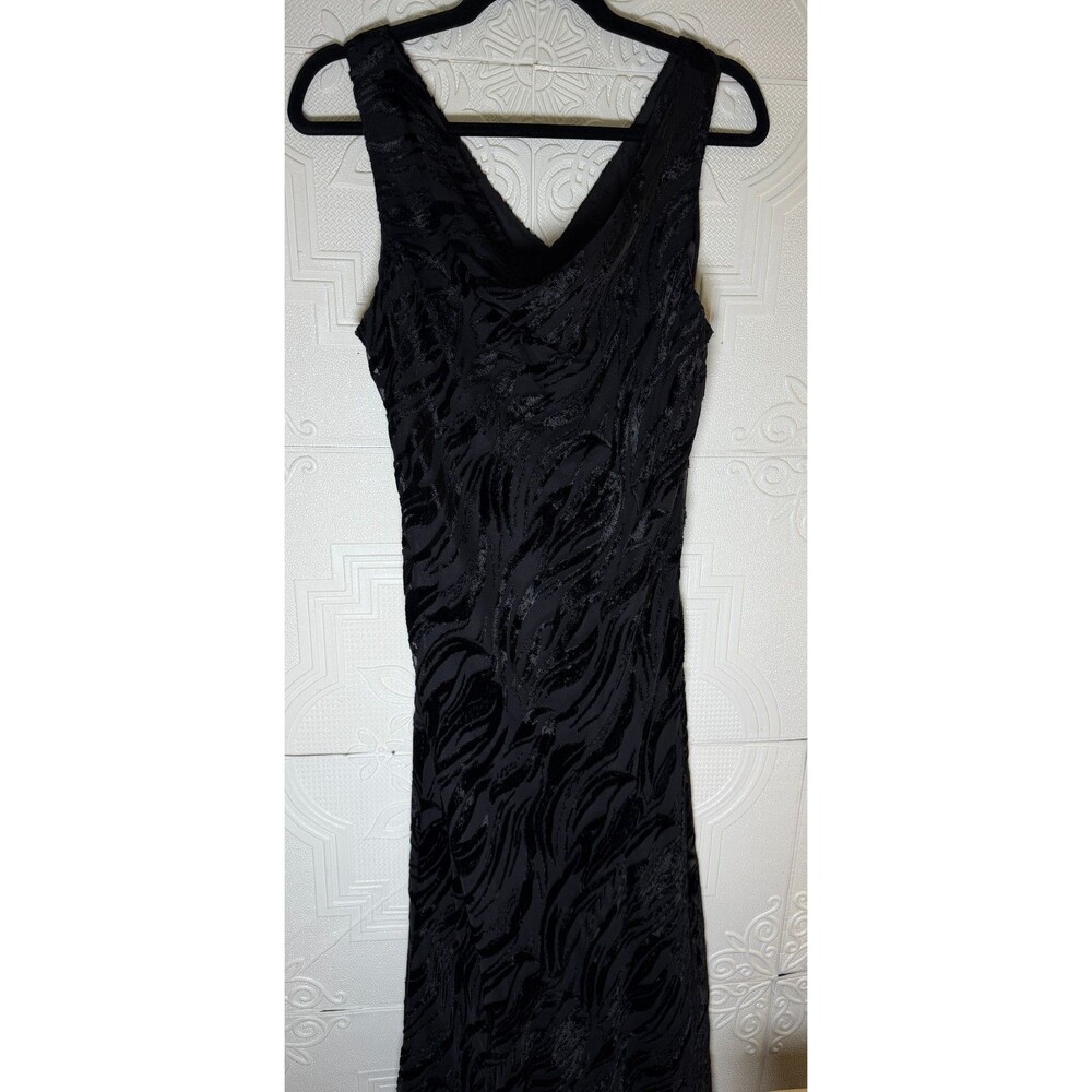 Joseph Ribkoff Velvet Maxi Dress Womens Sz 12 Burnt Velvet Cowl Neck Gown SKU172